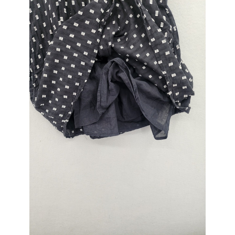 Zara Trafaluc Black White Geometric Print Cotton Mini‎ Dress Long Sleeve Boho M - Picture 7 of 14